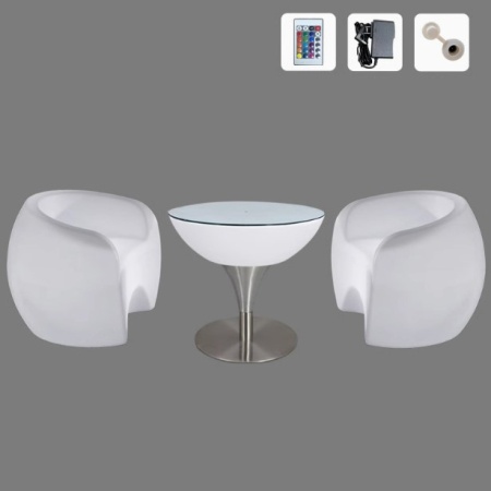 Комплект светящейся мебели Стол+2 стула V8 Комплект светящейся мебели Стол+2 стула V8