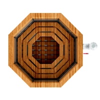 Банный чан 8 граней на подставке с ветрозащитой Банный чан 8 граней на подставке с ветрозащитой